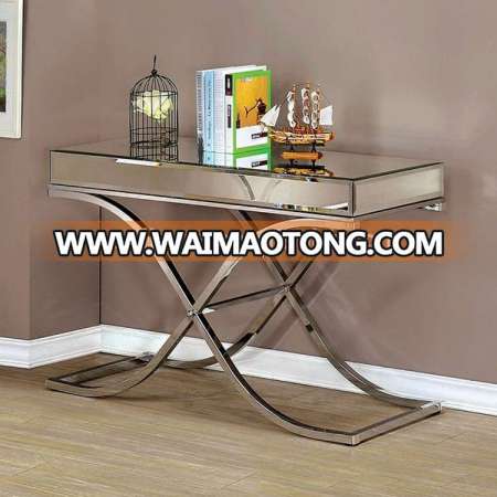 Top quality luxury acrylic mirrored console table with stainless steel legs