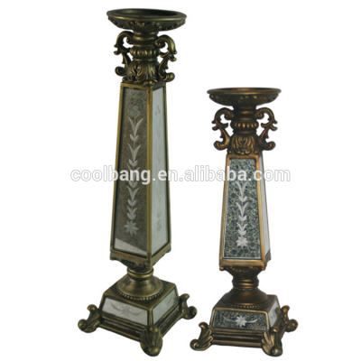 Retro replacement candelabra tall pillar votive brass candle holders