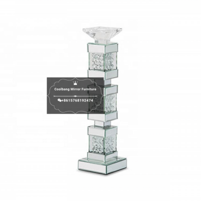 Hot selling glass crystal geometric candle holder for home decor