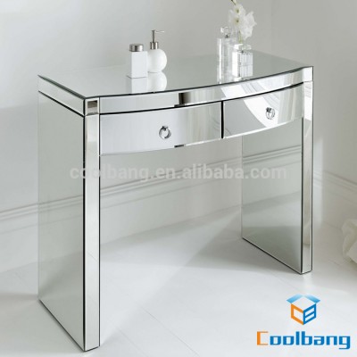 MDF and curved mirror new design mirrored dressing table with drawers