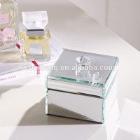 hot sales luxury circular pattern glass jewelry mirror box decor