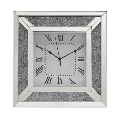 Wholesale crushed diamond glitter mirrored wall clock